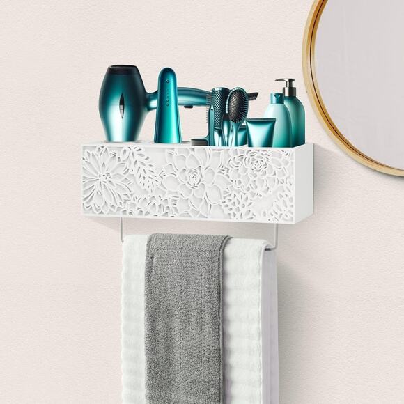 HAIR TOOL ORGANIZER Dryer Storage Blow Dryer Holder Bathroom CRATEHILL (Black) - Picture 2 of 13